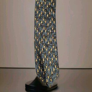 XMI 325 Series Nordstrom All Silk Geometric Blue Gold Tie 56x4